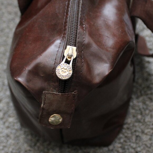 Vintage Mario Valentino Soft PVC Monogram Foldable Overnight Travel Tote Bag - Picture 8 of 14